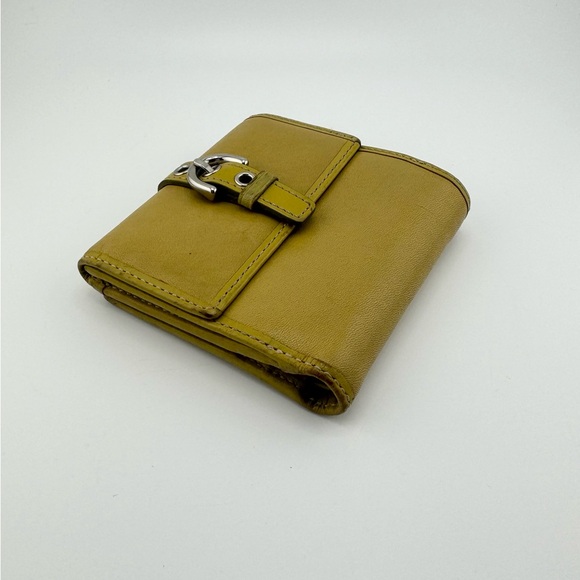 COACH Compact Wallet with Silver Hardware Yellow - Picture 9 of 12